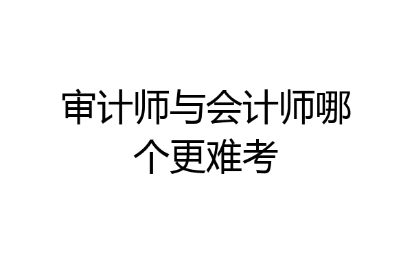 审计师与会计师哪个更难考