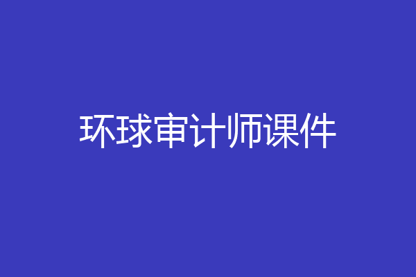 环球审计师课件