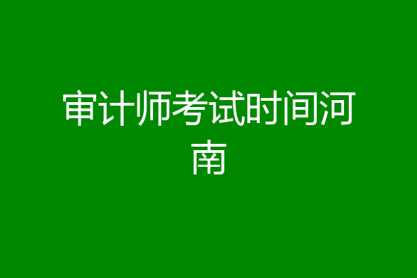 审计师考试时间河南