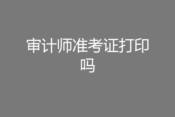 审计师准考证打印吗