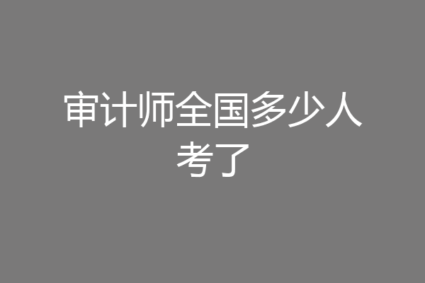 审计师全国多少人考了
