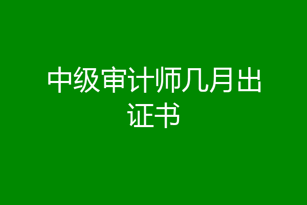 中级审计师几月出证书