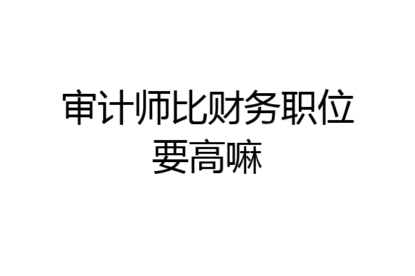 审计师比财务职位要高嘛