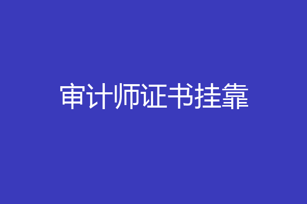 审计师证书挂靠