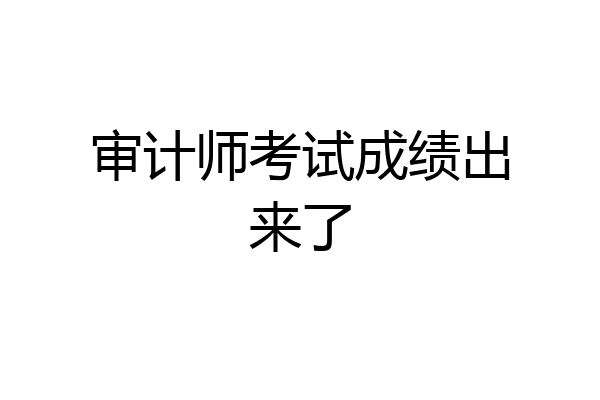 审计师考试成绩出来了