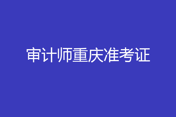 审计师重庆准考证