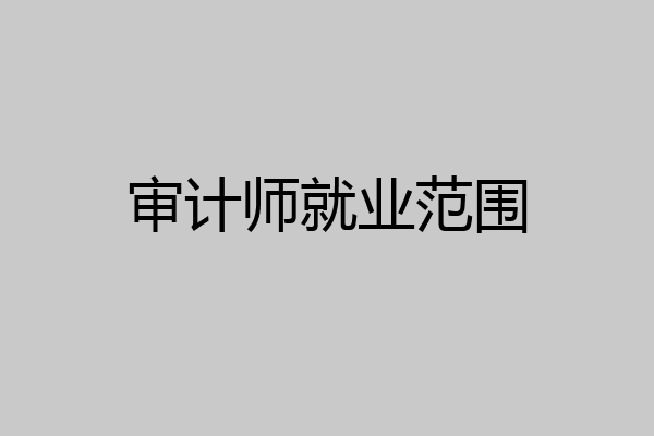审计师就业范围