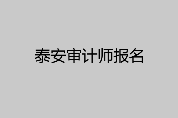 泰安审计师报名