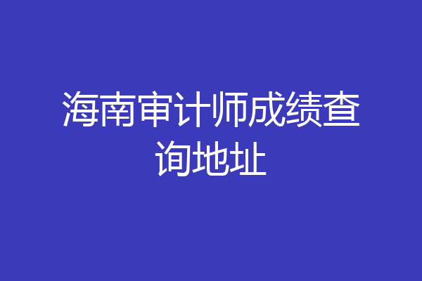 海南审计师成绩查询地址