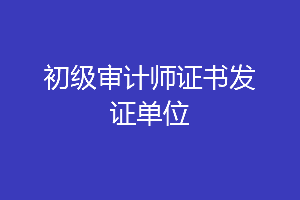 初级审计师证书发证单位