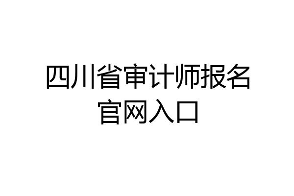 四川省审计师报名官网入口