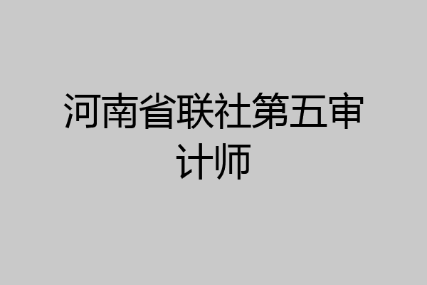 河南省联社第五审计师