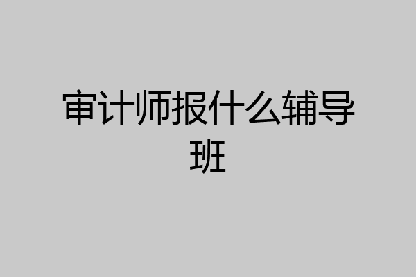 审计师报什么辅导班