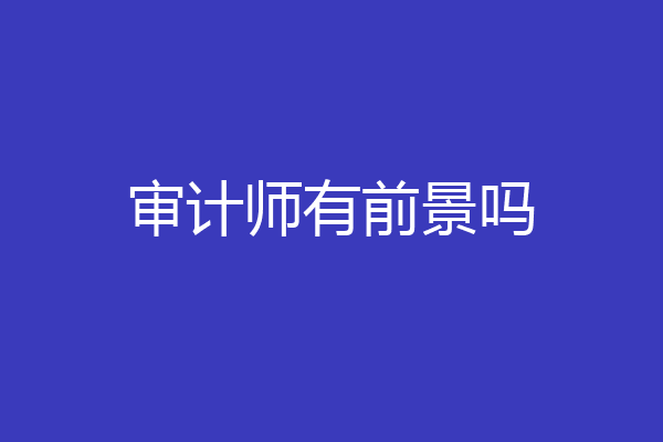 审计师有前景吗