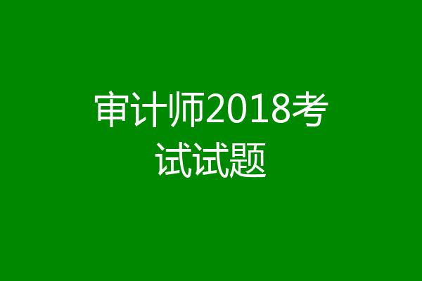 审计师2018考试试题