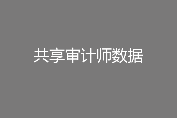 共享审计师数据