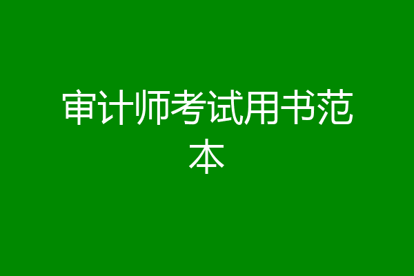 审计师考试用书范本