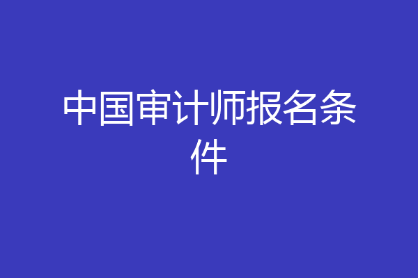 中国审计师报名条件