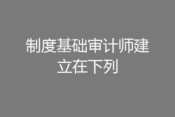 制度基础审计师建立在下列