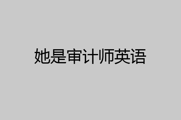 她是审计师英语