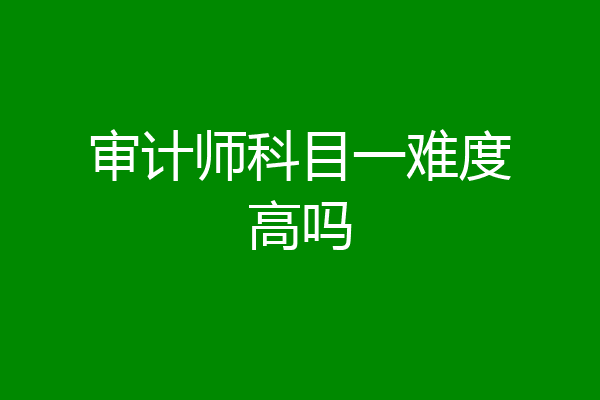 审计师科目一难度高吗