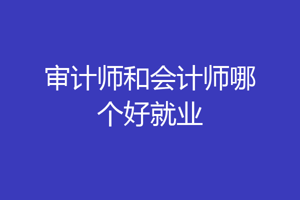 审计师和会计师哪个好就业