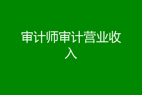 审计师审计营业收入