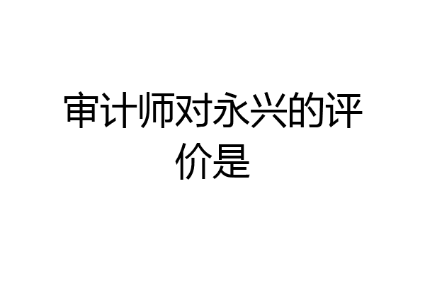 审计师对永兴的评价是