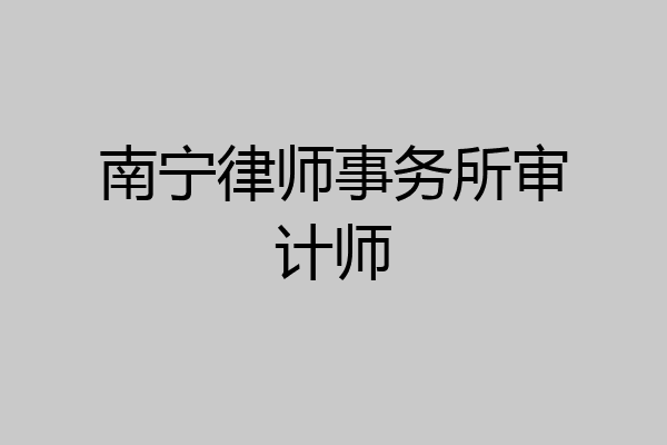 南宁律师事务所审计师