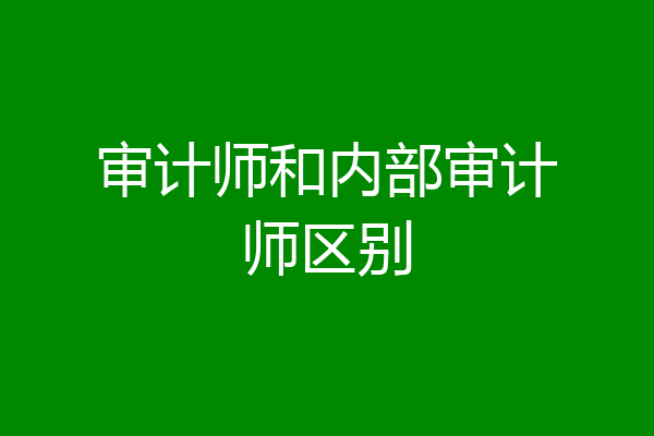 审计师和内部审计师区别