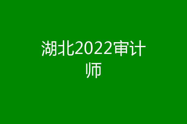 湖北2022审计师