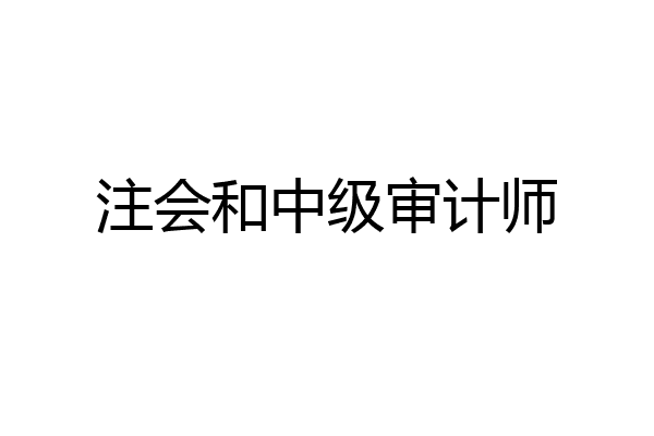 注会和中级审计师