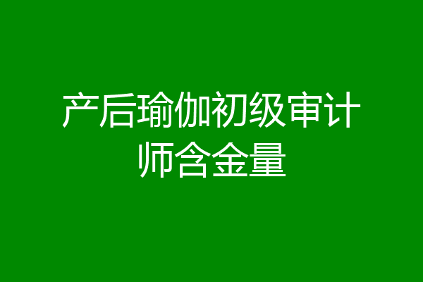 产后瑜伽初级审计师含金量