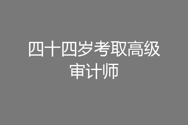 四十四岁考取高级审计师