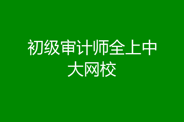 初级审计师全上中大网校