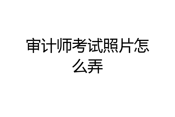 审计师考试照片怎么弄
