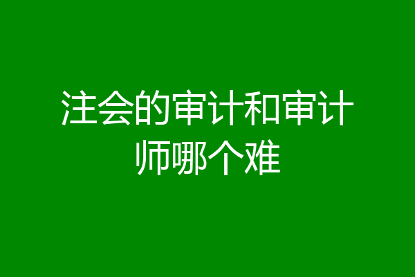 注会的审计和审计师哪个难