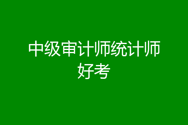 中级审计师统计师好考