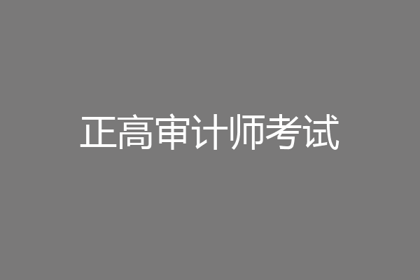 正高审计师考试