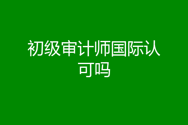 初级审计师国际认可吗