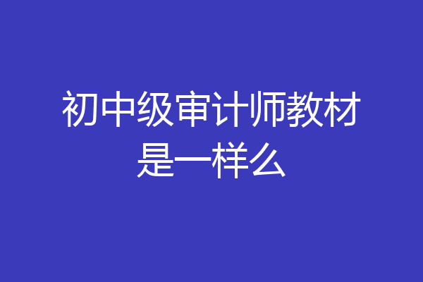 初中级审计师教材是一样么