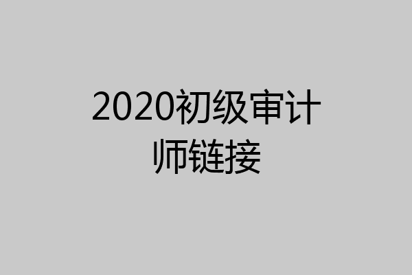 2020初级审计师链接