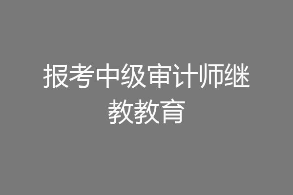 报考中级审计师继教教育
