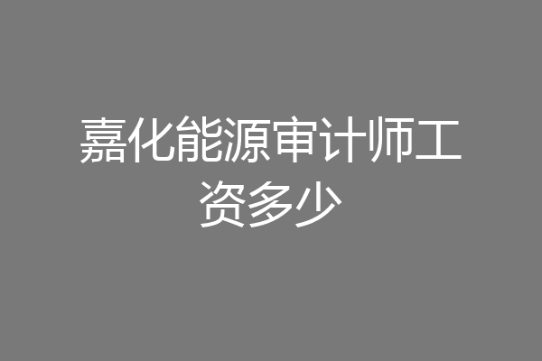 嘉化能源审计师工资多少