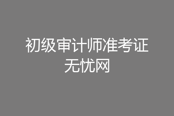 初级审计师准考证无忧网