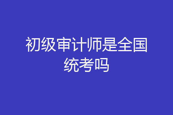 初级审计师是全国统考吗