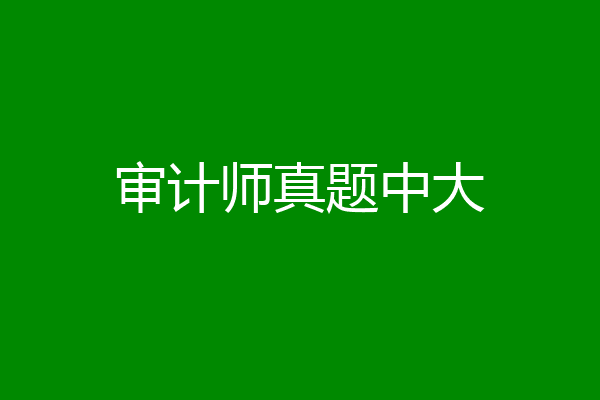 审计师真题中大