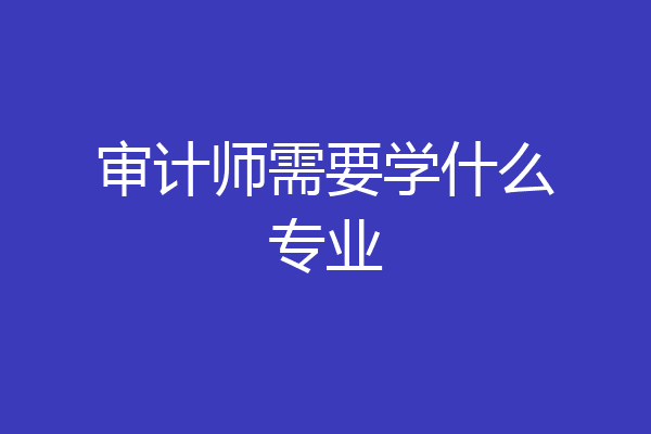 审计师需要学什么专业