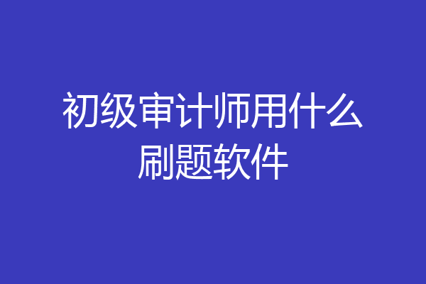 初级审计师用什么刷题软件