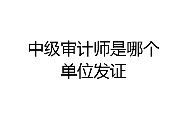 中级审计师是哪个单位发证